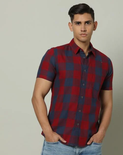 Men Checked Truckston Regular Fit Shirt