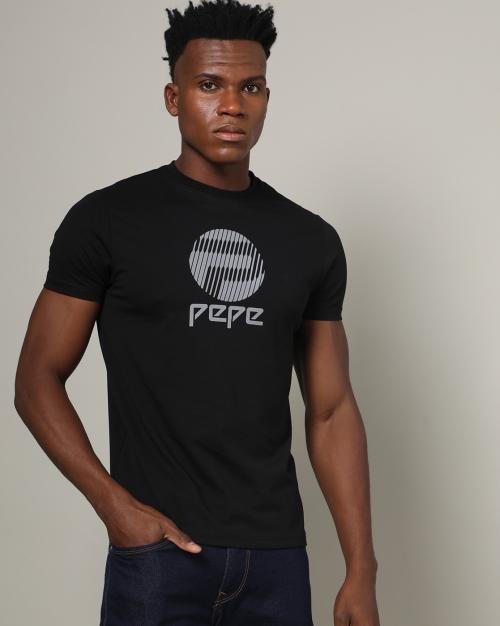 Slim Fit Logo Print Crew-Neck T-Shirt