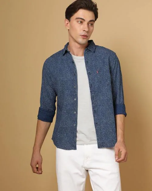Men Printed Slim Fit Shirt