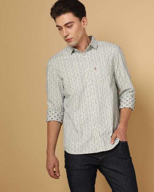 Men Striped Regular Fit Cotton Shirt