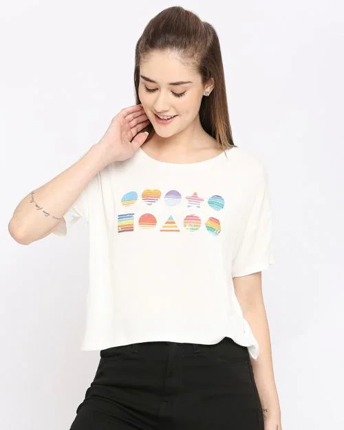 Women Graphic Print Oversized Fit T-Shirt