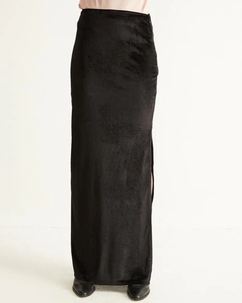 Velvet Straight Maxi Skirt