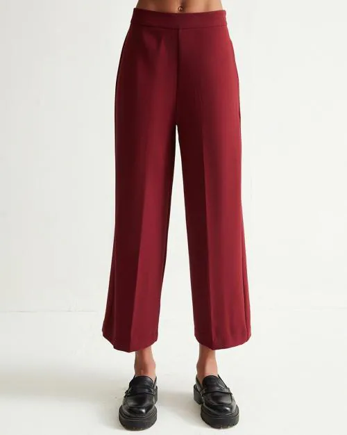 Flat-Front Palazzo Pants