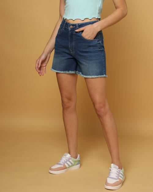 Lightly Washed Denim Shorts