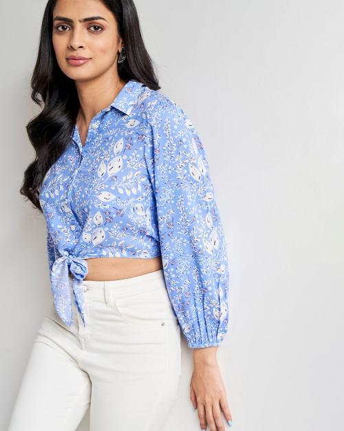 Women Floral Print Crop Top