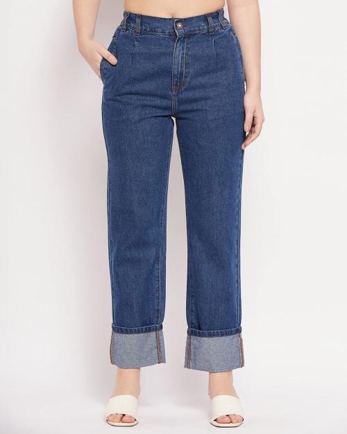 Women Mid-Rise Straight Jeans