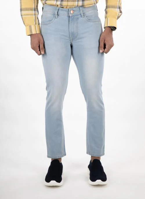 Numero Uno Men's Light Blue Low Rise Skinny Fit Jeans