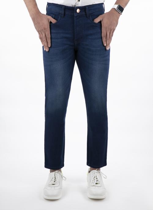 Numero Uno Men's Dark Blue Mid Rise Tapered Jeans