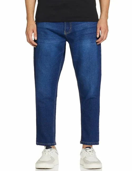 Numero Uno Men Dark Blue Relaxed Mid Rise Jeans