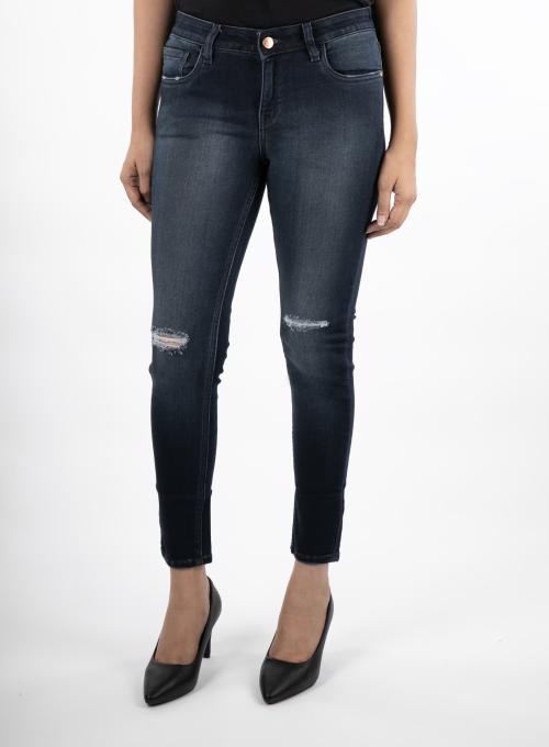 Numero Uno Women's Blue Mid Rise Skinny Jeans