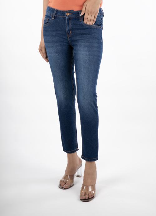 Numero Uno Women's Blue Mid Rise Skinny Jeans