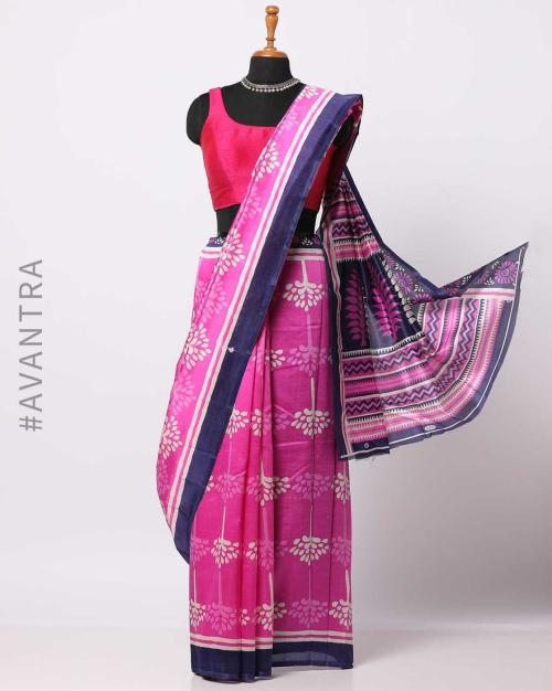 Printed Mysore Silk Saree