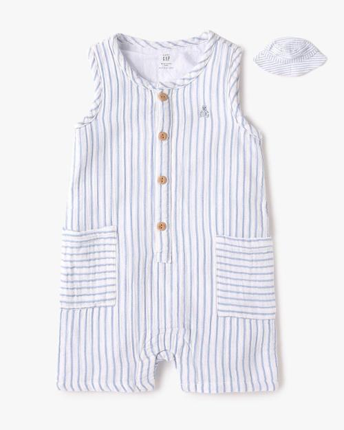 Buy Striped Rompers with Bucket Hat Online at Best Prices in India