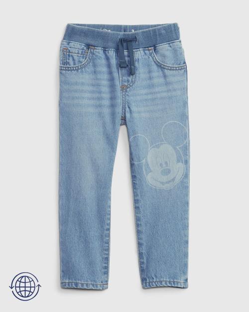 Boys Mickey Mouse Print Slim Fit Jeans