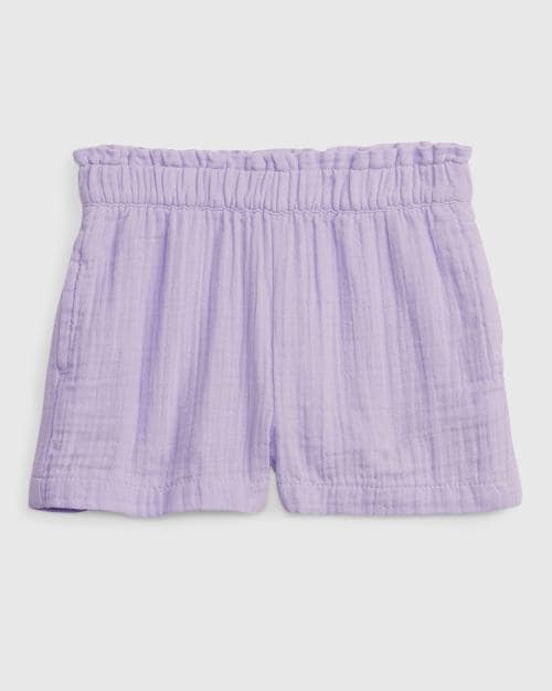 Girls Cotton Shorts with Smocked Waistband