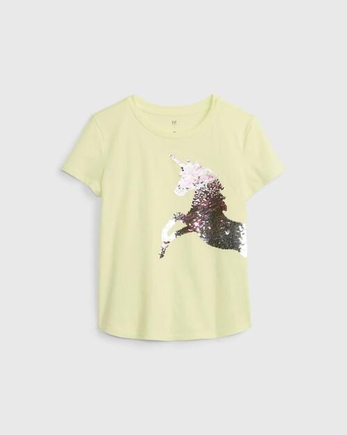 Reversible Sequin Round-Neck T-Shirt