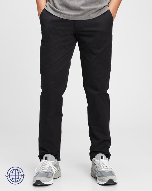 Straight Fit Flat-Front Chinos with GapFlex