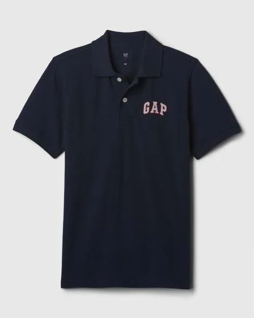 Boys Logo Print Polo T-Shirt