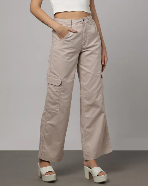Women Wide Leg Cargo Trousers