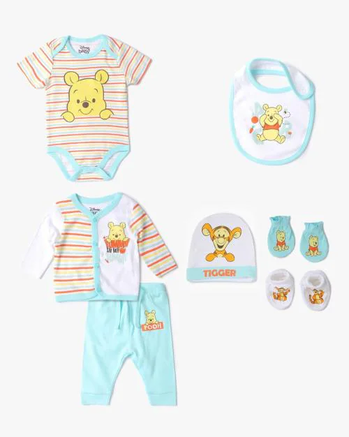 Pack of 7 Winnie The Pooh Print Assorted Bodysuit Gift Set