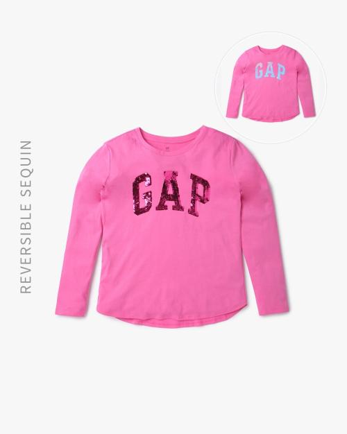 Reversible Sequin Embellished Round-Neck T-Shirt