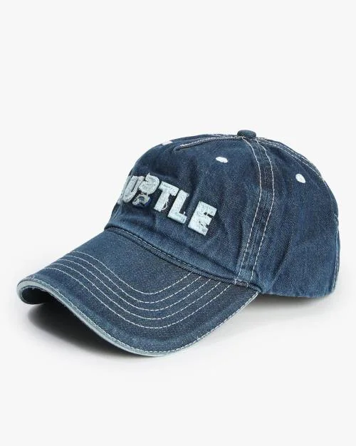 Men Denim Baseball Cap with Applique