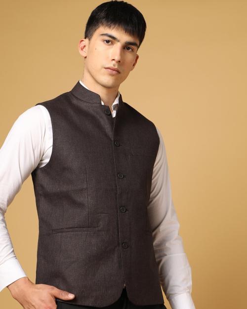 Regular Fit waistcoat with Welt Pockets