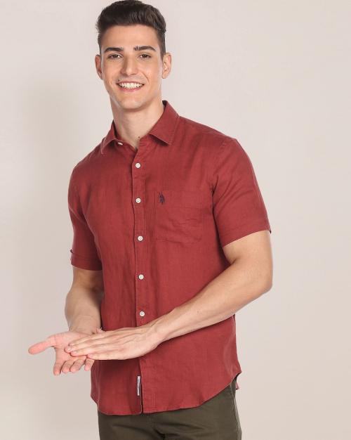 Linen Shirt with Patch Pocket