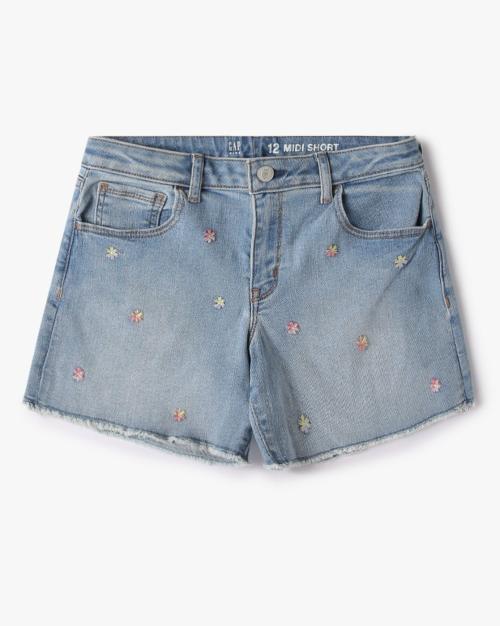 Buy Floral Embroidered Denim Shorts Online at Best Prices in India JioMart.