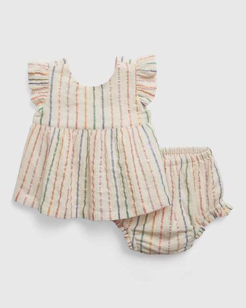 Rainbow Print Top & Shorts Set