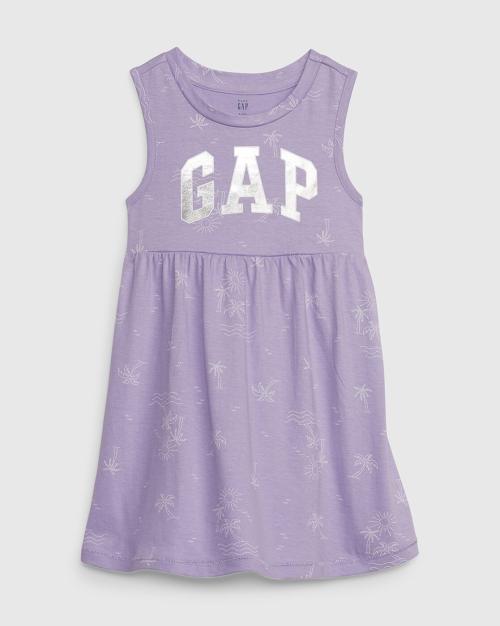 Brand Print Fit & Flare Dress