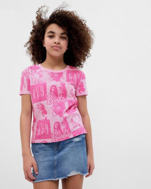 Girls Barbie Organic Cotton Graphic Print Crew-Neck T-Shirt