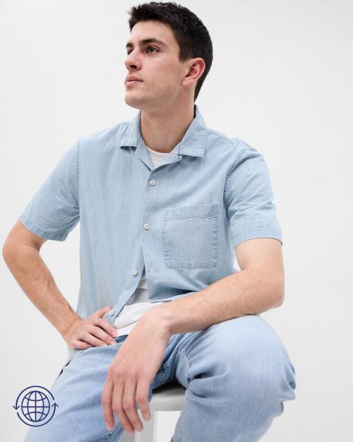 Chambray Shirt with Patch Pocket