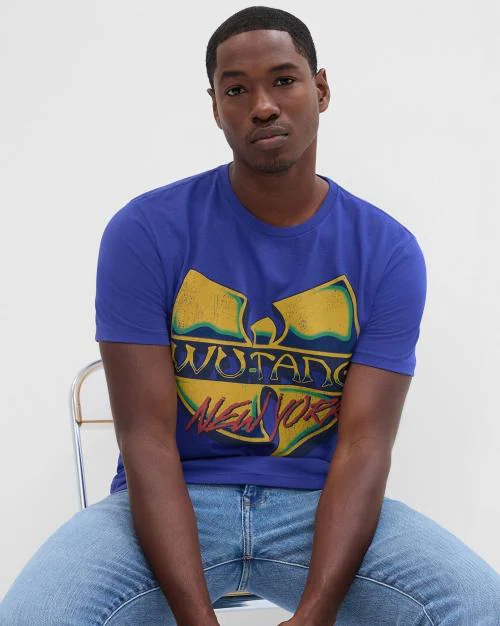 Men Printed Regular Fit Crew-Neck T-Shirt