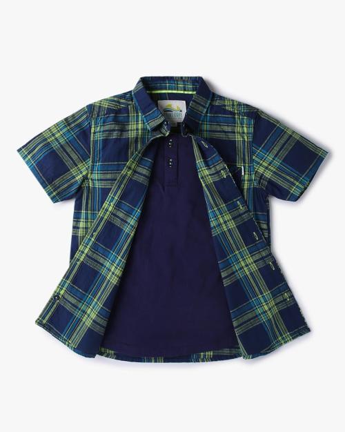 Checked Twofer Shirt