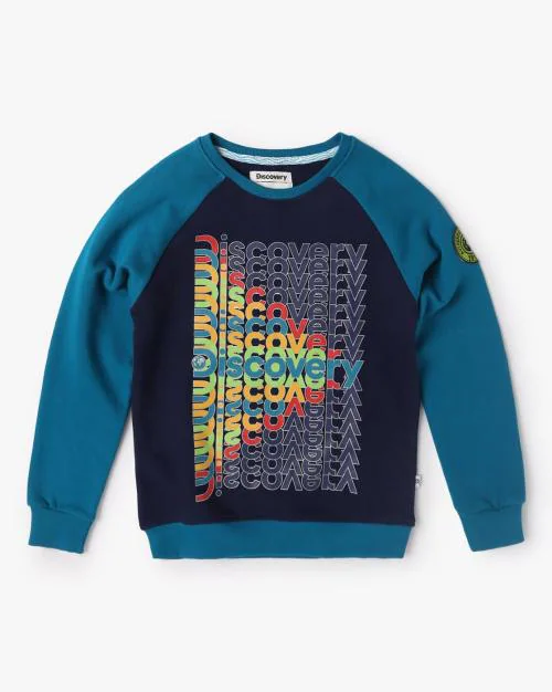 Typographic Print Round-Neck Sweatshirt