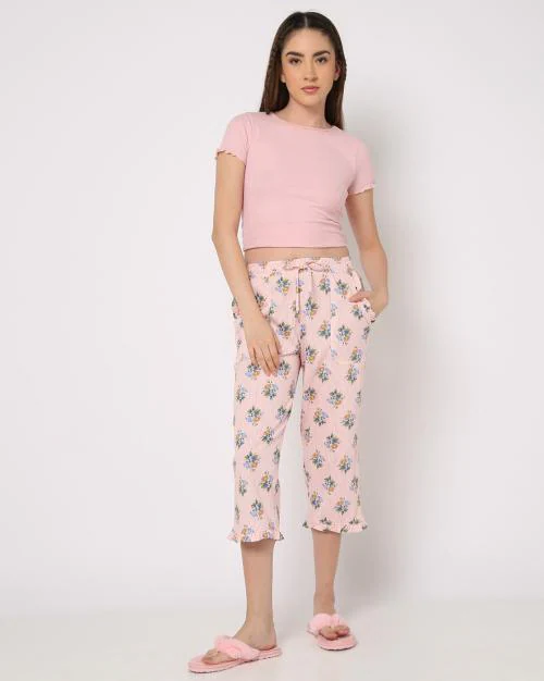 Women Floral Print Capris