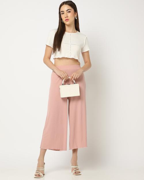 Ribbed Pleated Culottes