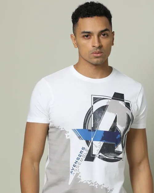 Men Assemble Graphic Print Regular Fit Crew-Neck T-Shirt