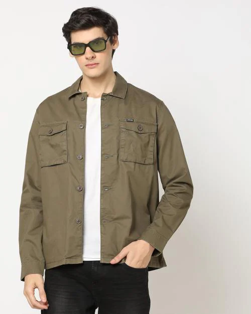 Men Regular Fit Shacket