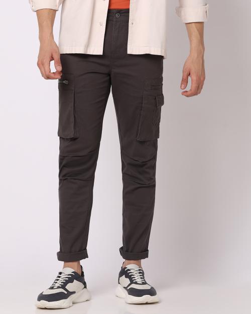Men Relaxed Fit Utility Cargo Trousers