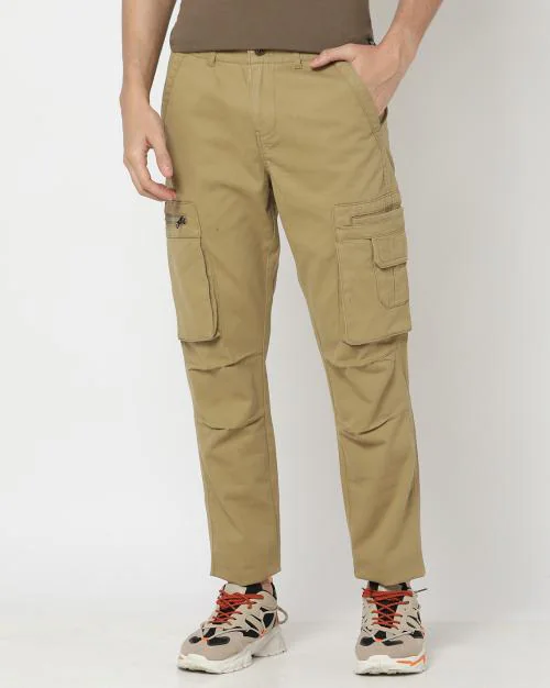 Men Flat-Front Utility Cargo Pants