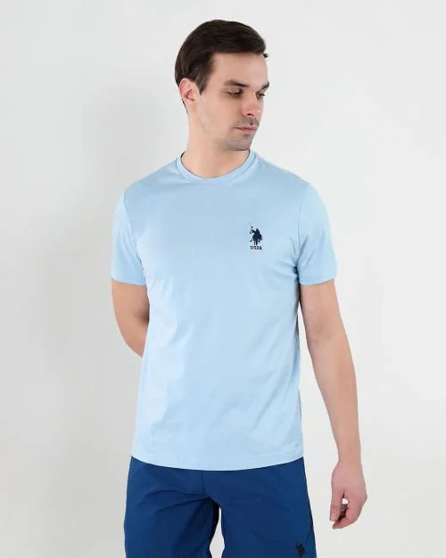 Crew Neck Embroidered Logo I633 Lounge T-Shirt