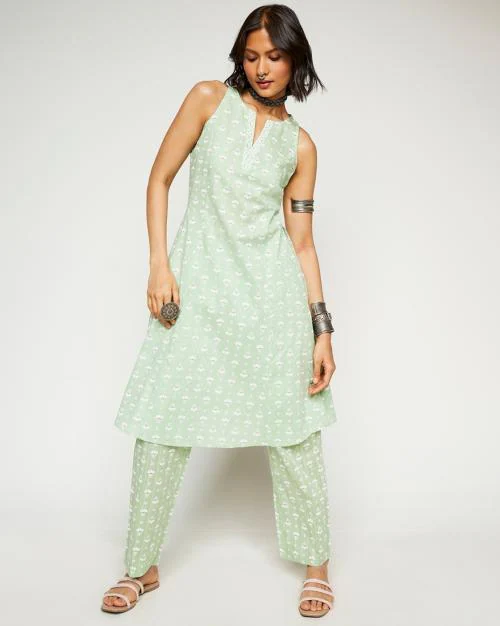 Women Floral Print A-Line Kurta Suit Set
