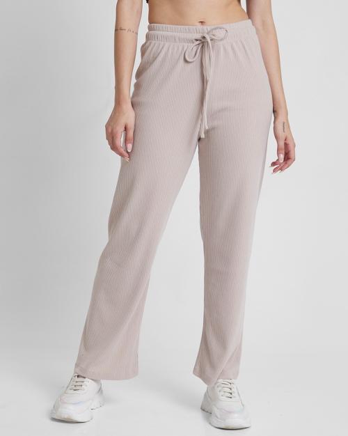 Women Ribbed Straight Fit Track Pants
