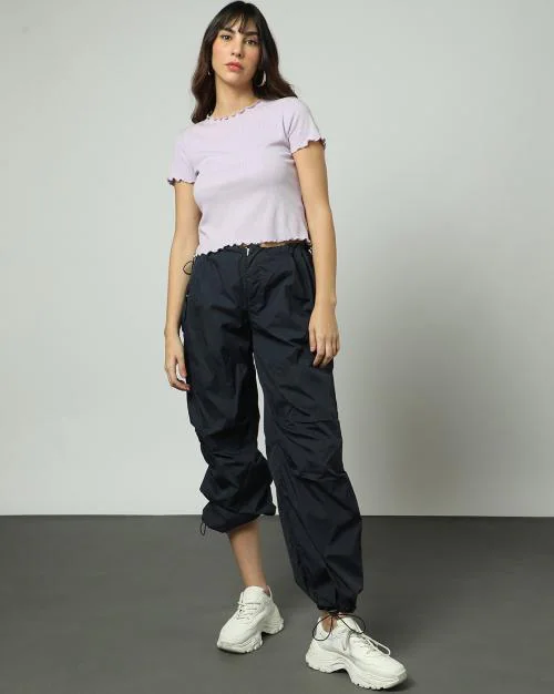 Bungee Cord Waistband Cargo Pants