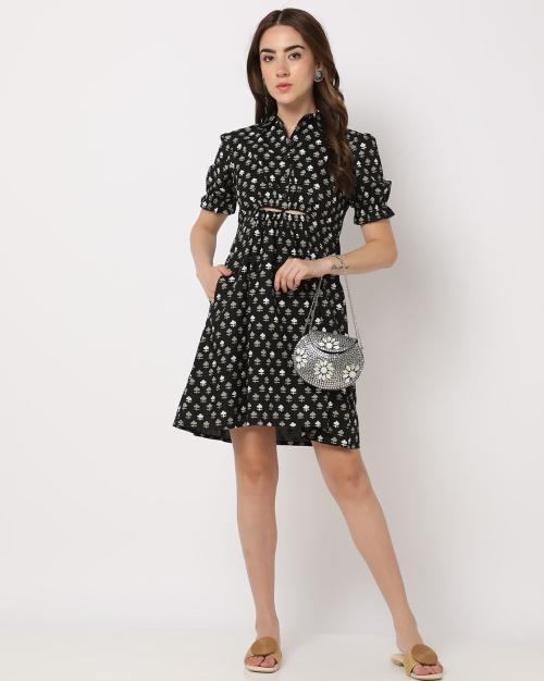 Earthy Printed A-Line Dress