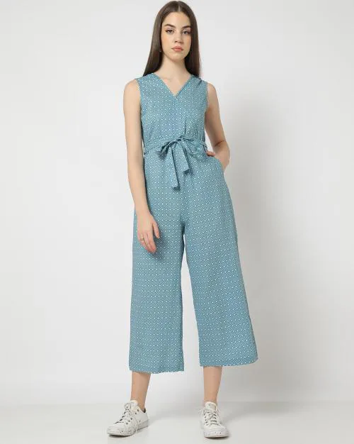 Geometric Print Jumpsuits