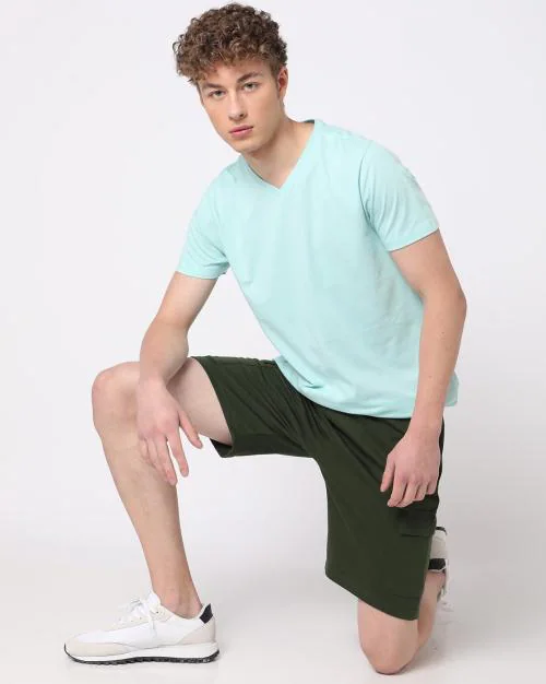 Regular Fit V-Neck T-Shirt with Short Sleeves