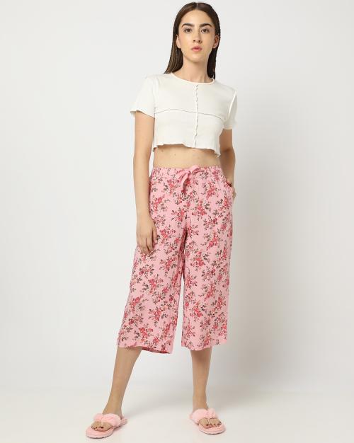 Printed Capris with Drawstring Waist